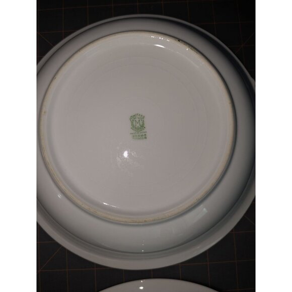 Noritake Azalea Porcelain 2 Bowls open Handles green M mark - Picture 12 of 16